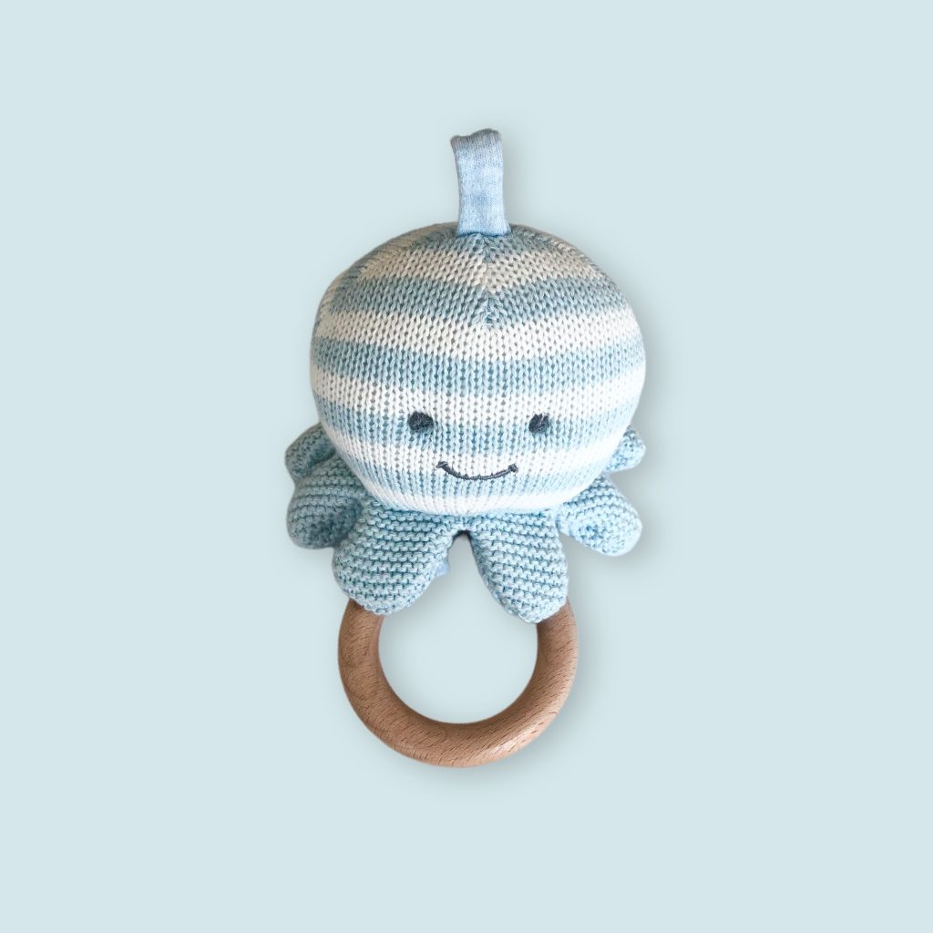 Crochet Octopus Baby Rattle