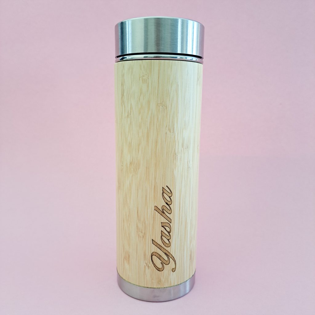 Personalized Bamboo Flask