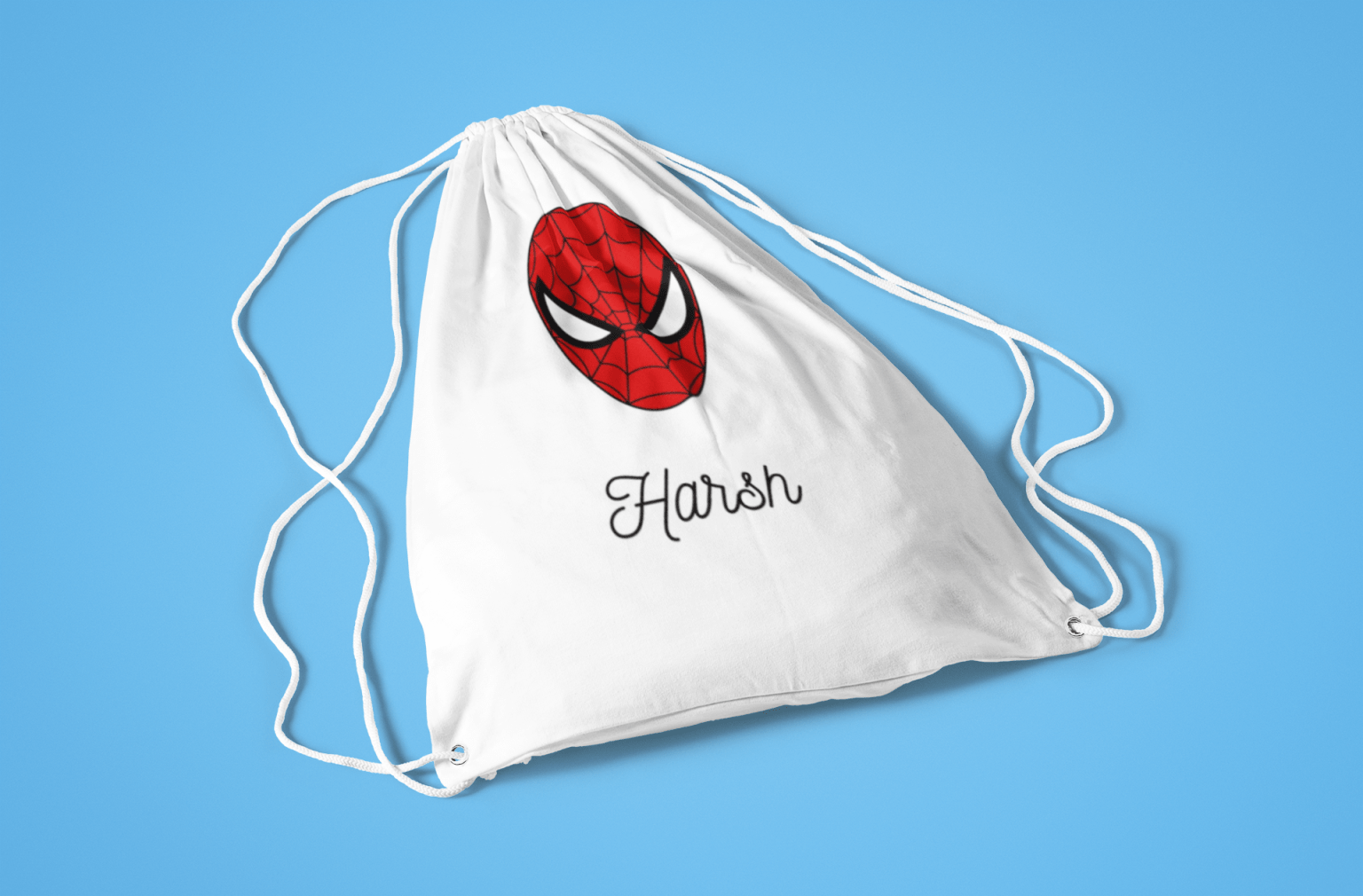 Personalized Spidey Drawstring Bag