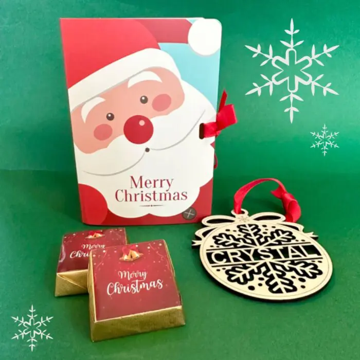 Personalized Christmas Ornament & Chocolates Gift Box